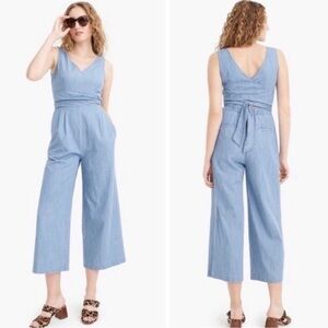 J. Crew Chambray Wrap Tie Jumpsuit